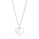 Halskette Herz in Herz 925/- Silber rhodiniert