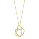 Halskette Herz in Herz 925/- Silber vergoldet mit Zirkonia