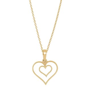 Halskette Herz in Herz 925/- Silber vergoldet