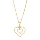 Halskette Herz in Herz 925/- Silber vergoldet
