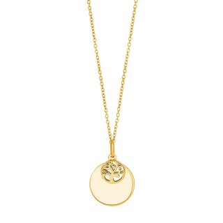 Halskette Baum des Lebens mit Gravurplatte 925/- vergoldet