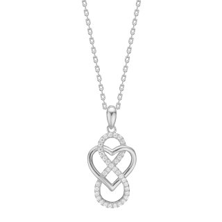 Halskette Herz/Infinity 925/- Silber rhodiniert mit Zirkonia