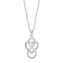 Halskette Herz/Infinity 925/- Silber rhodiniert mit Zirkonia