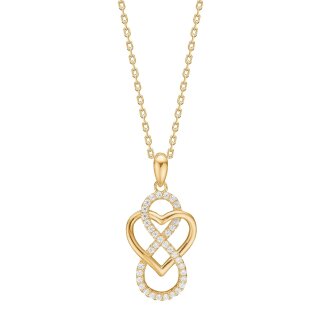 Halskette Herz/Infinity 925/- Silber vergoldet mit Zirkonia
