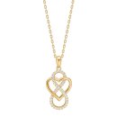 Halskette Herz/Infinity 925/- Silber vergoldet mit Zirkonia