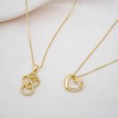 Halskette Herz/Infinity 925/- Silber vergoldet mit Zirkonia