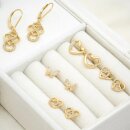 Ohrstecker Herz in Herz 925/- Silber vergoldet mit Zirkonia