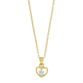 Collier Herz mit Zirkonia 925/- Silber vergoldet
