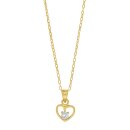 Collier Herz mit Zirkonia 925/- Silber vergoldet