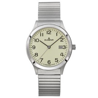 Herrenuhr Dugena Bari Nachleuchtendes Zifferblatt Zugband Edelstahl