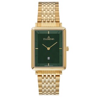 Armbanduhr Dugena Sienna Grün Metallband goldfarben