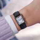 Damenuhr Dugena Quadra Classica Lederband schwarz