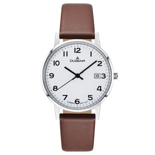 Armbanduhr Dugena Moma Lederband Braun