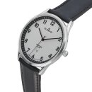 Armbanduhr Dugena Slim Line mit schwarzem Lederband