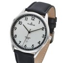 Armbanduhr Dugena Slim Line mit schwarzem Lederband