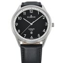 Armbanduhr Dugena Slim Line Schwarz mit Lederband schwarz