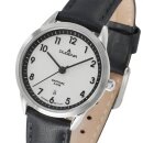 Damenuhr Dugena Slim Line Silber Lederband schwarz