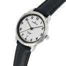 Damenuhr Dugena Slim Line Silber Lederband schwarz