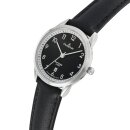 Damenuhr Dugena Slim Line Schwarz Lederband schwarz