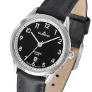 Damenuhr Dugena Slim Line Schwarz Lederband schwarz