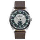 Armbanduhr Dugena Bremen Silber Lederband braun