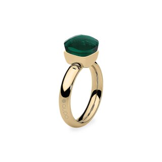 Qudo Ring Goldplattiert Emerald Weite 56