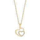 Halskette Gold mit Doppelherz-Anhänger &...
