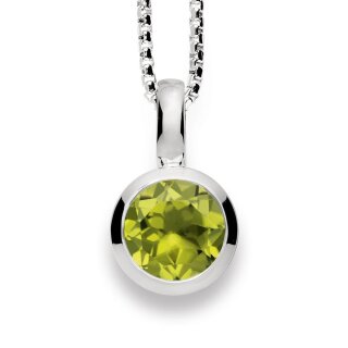 Bastian Inverun Anhänger Farbige Vielfalt Sattgrüner Peridot mit poliertem 925/- Silber