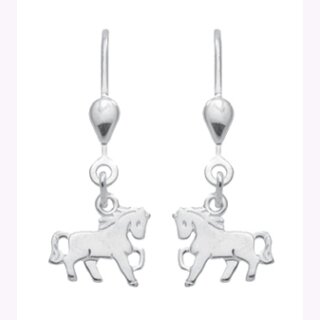 Ohrhänger Pferd aus rhodiniertem Silber