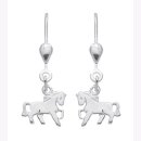 Ohrhänger Pferd aus rhodiniertem Silber