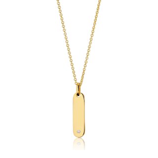 Sif Jacobs Halskette FOLLINA LUNGO 925/- Sterlingsilber 18K vergoldet mit weißem Zirkonia