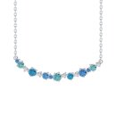 Collier aus 925/- Silber mit blauen und weißen...