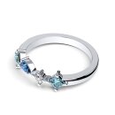 Ring aus 925/- Zirkonia mit blauen und weißen Zirkonia
